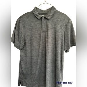 Men’s Gray Polo Shirt, Size Large